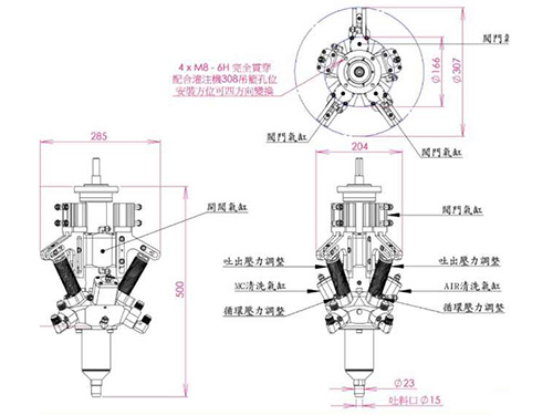 PU灌注機(jī)示意圖